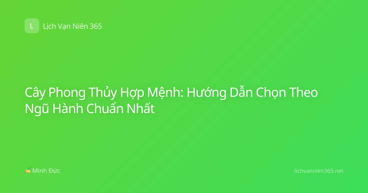 Cây Phong Thủy Hợp Mệnh: Hướng Dẫn Chọn Theo Ngũ Hành Chuẩn Nhất